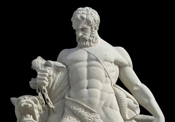 Classical statue of a muscular male figure