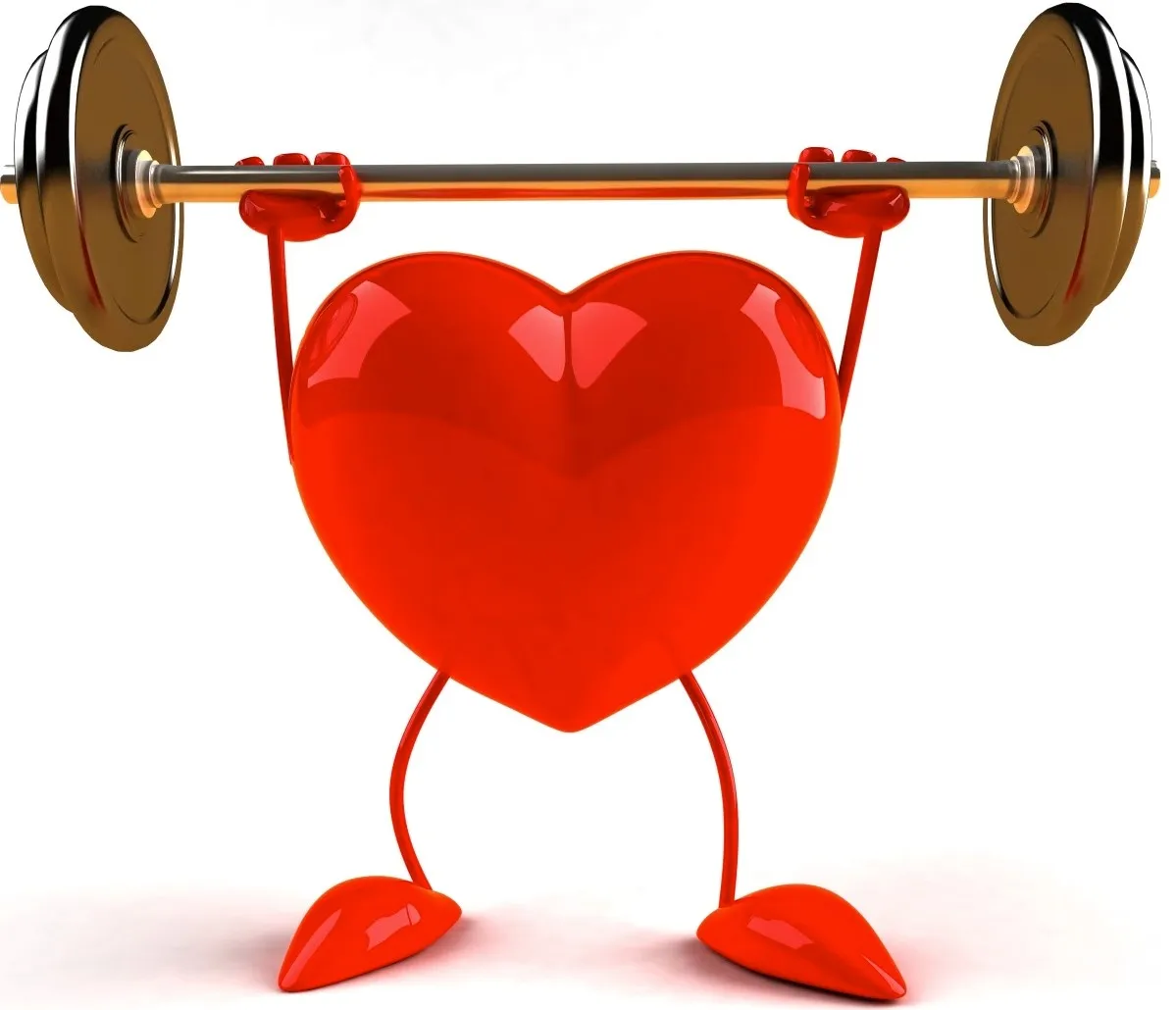 Cartoon heart lifting a barbell