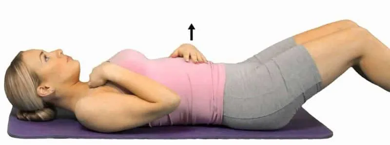 Illustration of a woman lying on her back to practise abdominal breathing