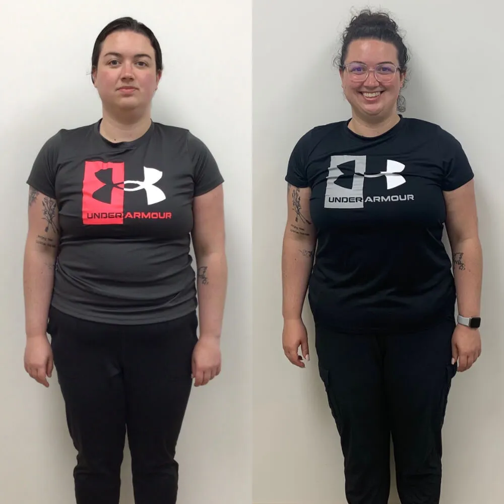 Before-and-after photos of a female Konga member
